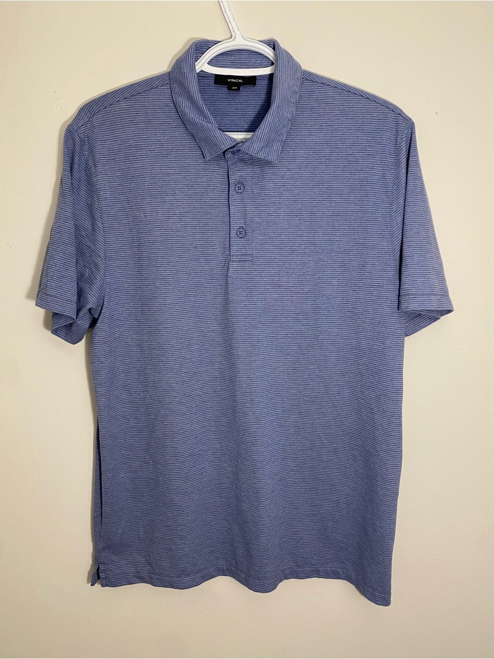 Vince Light Blue Short-Sleeve Polo Medium